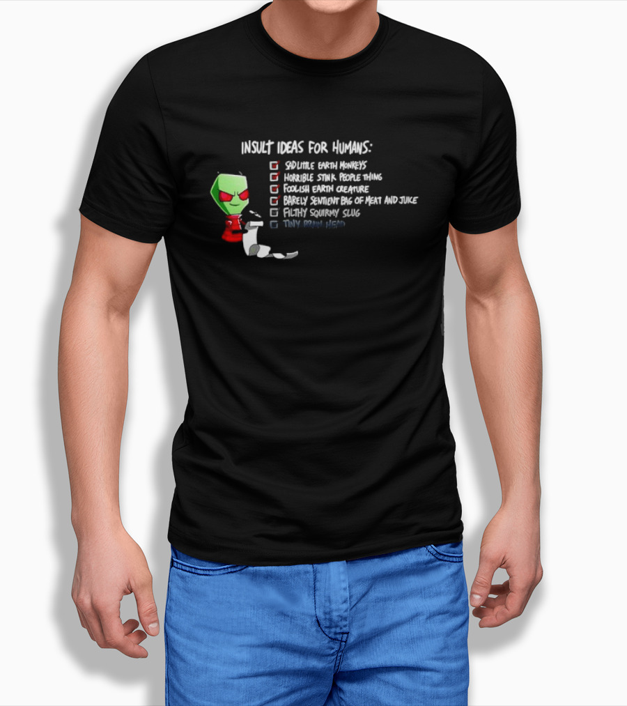 Invader Zim Insult Ideas For Humans Sneer Tiny Brain Adventure Nickelodeon T-Shirt
