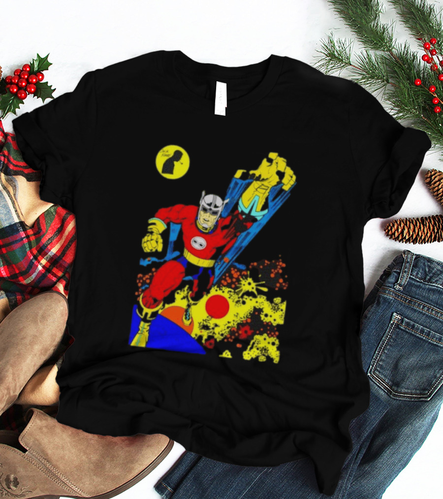 Jack Kirby Galactic Superhero Comic Book Dynamic Action T-Shirt