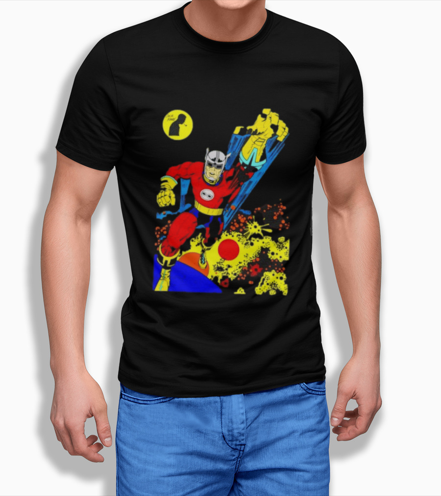 Jack Kirby Galactic Superhero Comic Book Dynamic Action T-Shirt