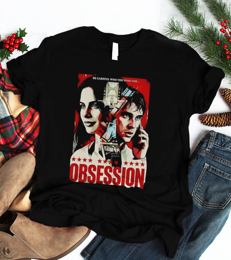 Obsession Be Careful Who You Wish For Movie Red And White Faces T-Shirt