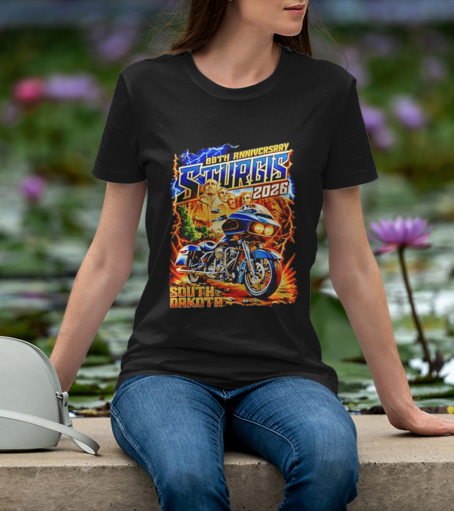 88th Anniversary Sturgis 2026 South Dakota Motorcycle Mount Rushmore T-Shirt