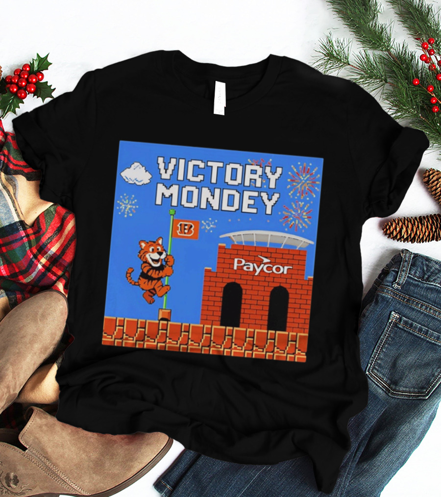 Cincinnati Bengals Victory Mondey Pixel Art Tiger Paycor Stadium Celebration T-Shirt