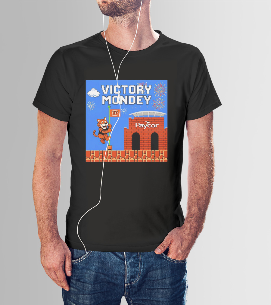 Cincinnati Bengals Victory Mondey Pixel Art Tiger Paycor Stadium Celebration T-Shirt