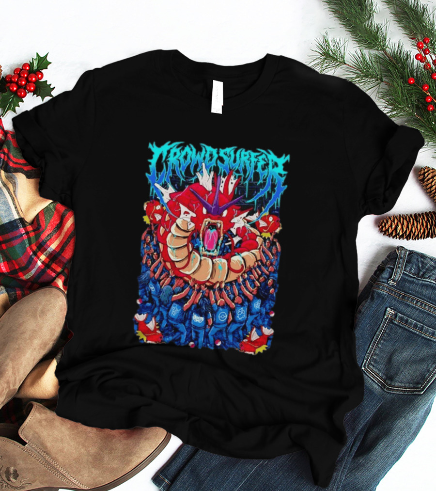 Crowd Surfer Gyarados Magikarp Pokémon Fan Art Concert Scene T-Shirt