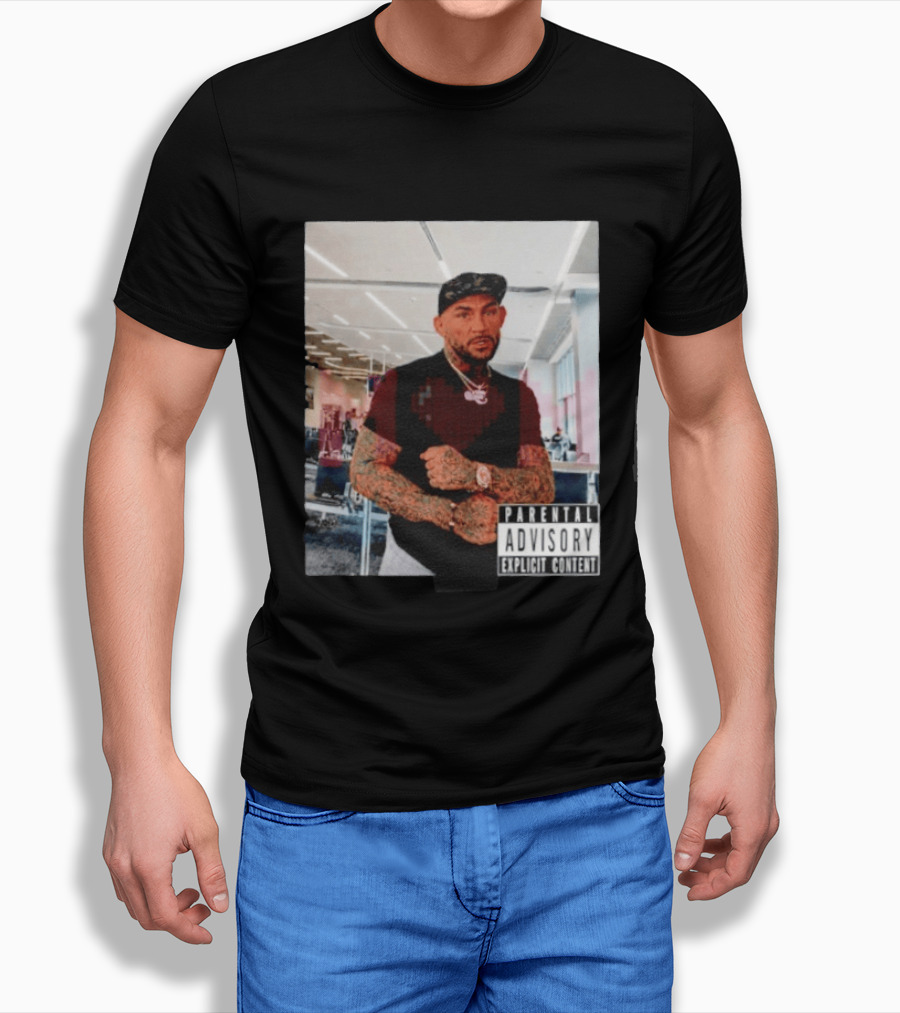 Dustin Poirier Parental Advisory Explicit Content Indoors Tattooed Man With Chain And T-Shirt