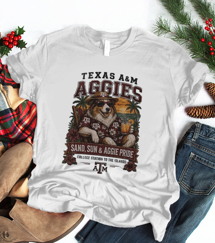 Texas A&M Aggies Sand Sun Aggie Pride College Station To The Islands T-Shirt