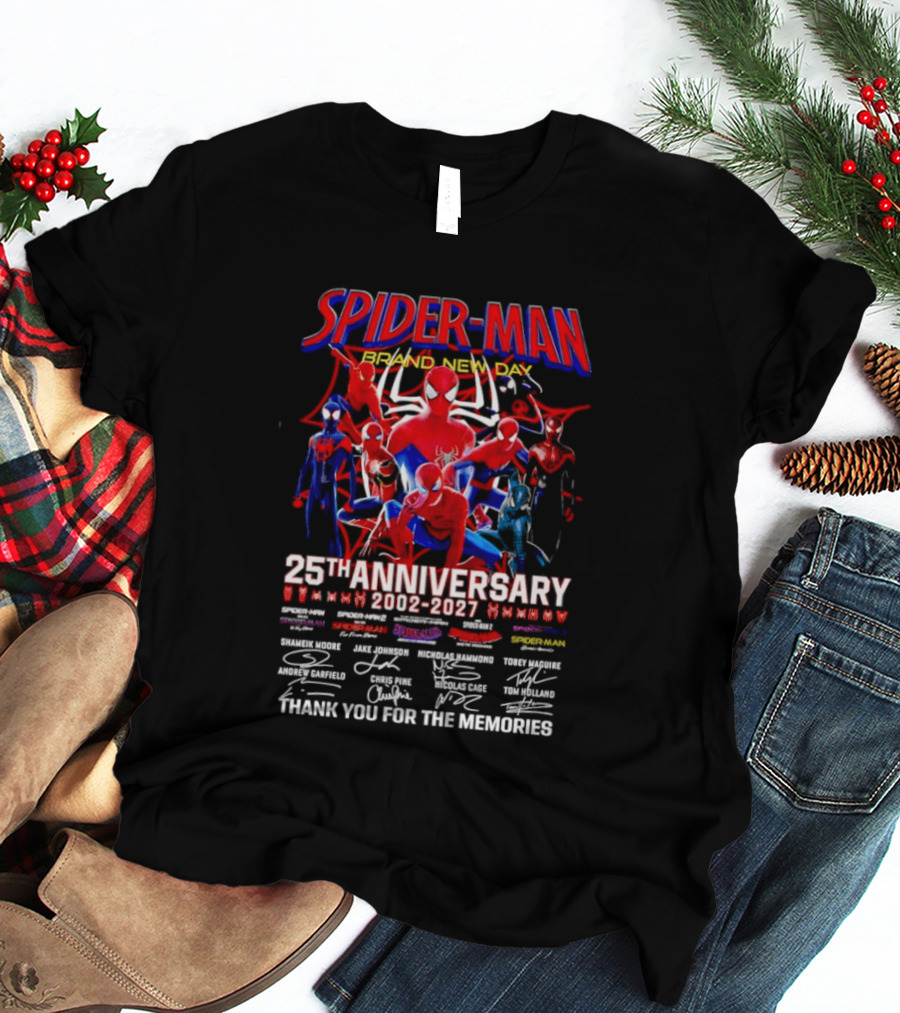 Spider Man Brand New Day 25th Anniversary 2002 2027 Thank You For The Memories T-Shirt