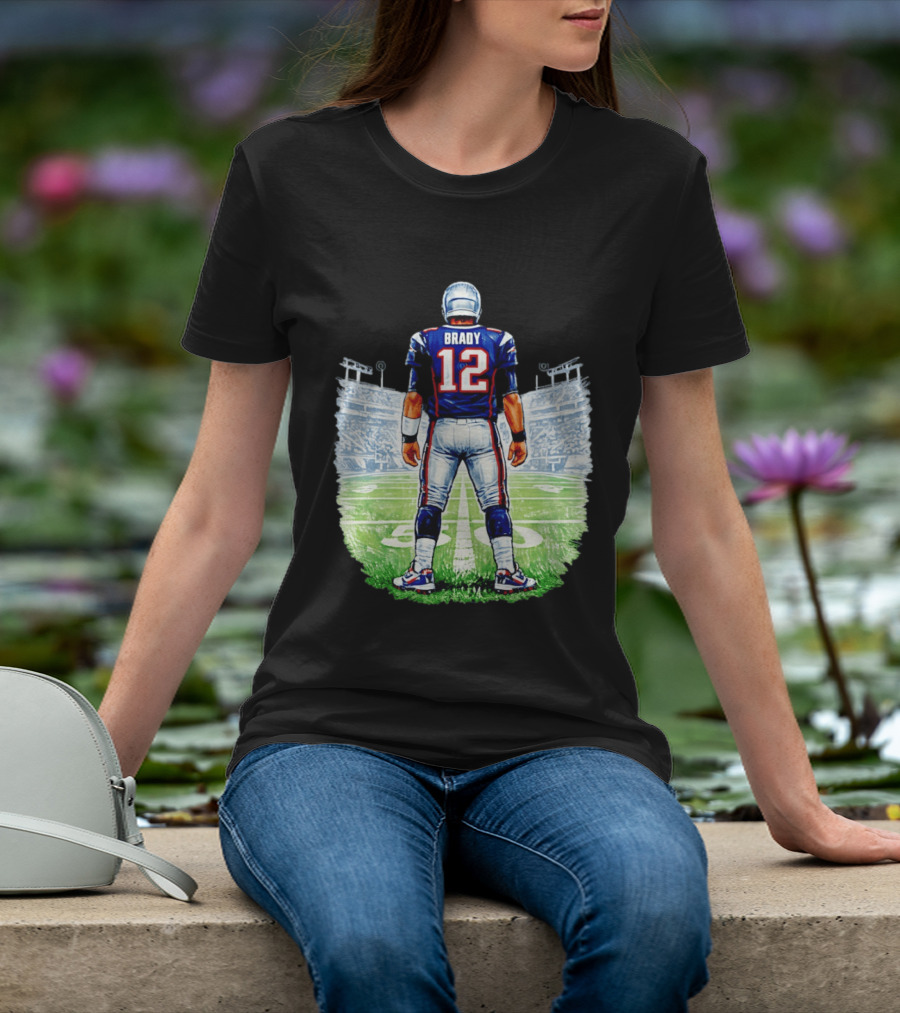 Brady 12 New England Patriots Football Stadium Back View T-Shirt