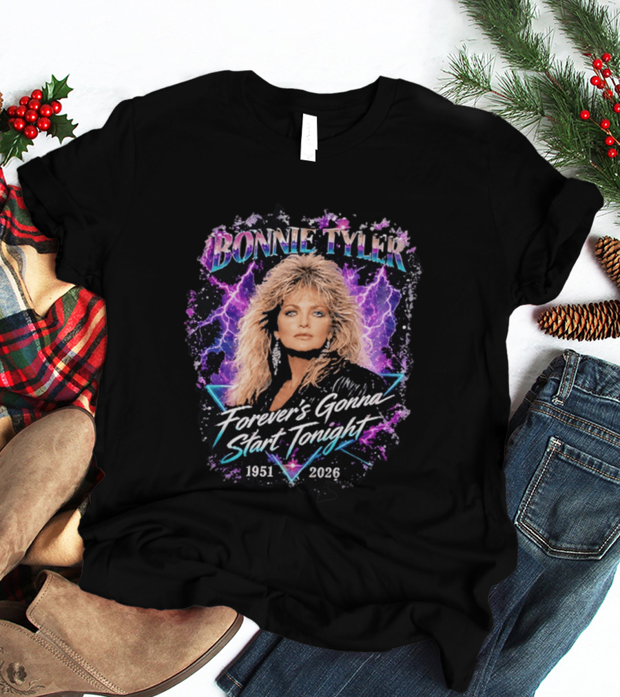Bonnie Tyler Forever's Gonna Start Tonight 1951 2026 Lightning T-Shirt