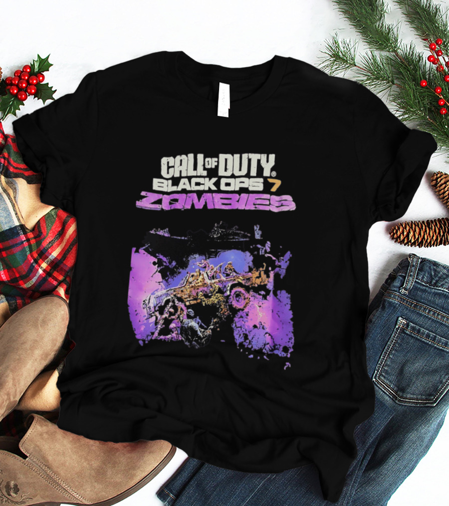 Call Of Duty Black Ops 7 Zombies Paint Splatter Artwork Gaming T-Shirt