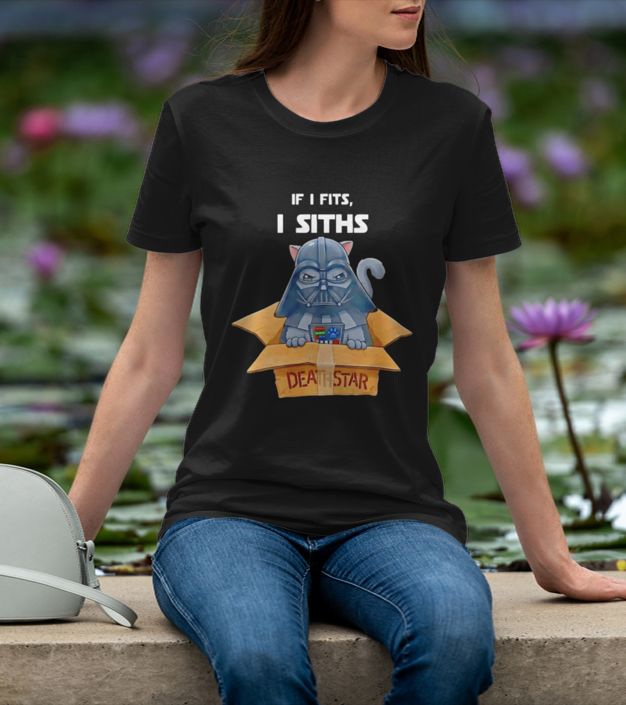 If I Fits I Siths Darth Vader Cat In Death Star Box T-Shirt