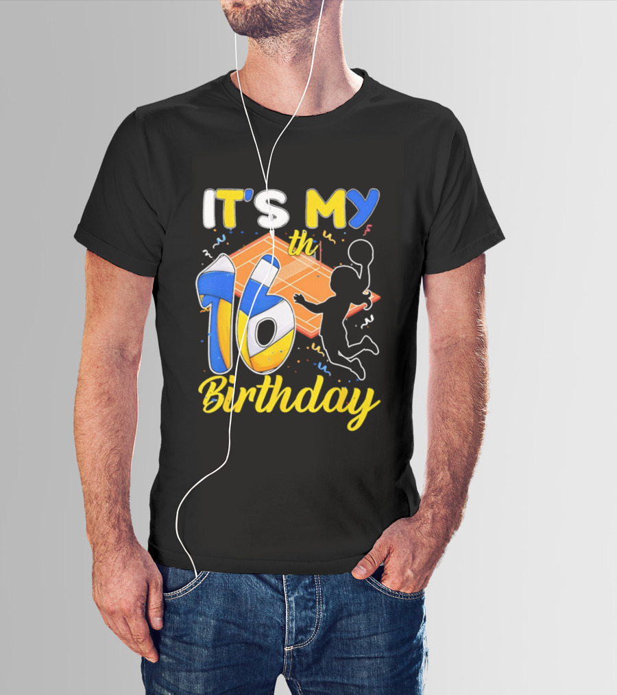 It's My 16th Birthday Volleyball Court T-Shirt