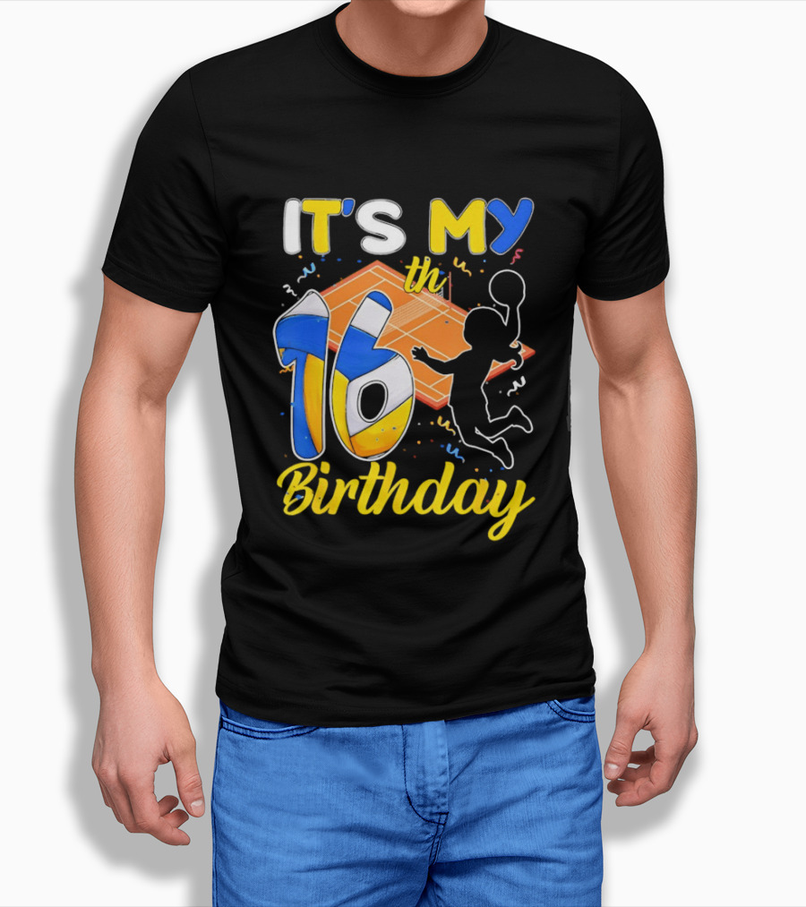 It's My 16th Birthday Volleyball Court T-Shirt