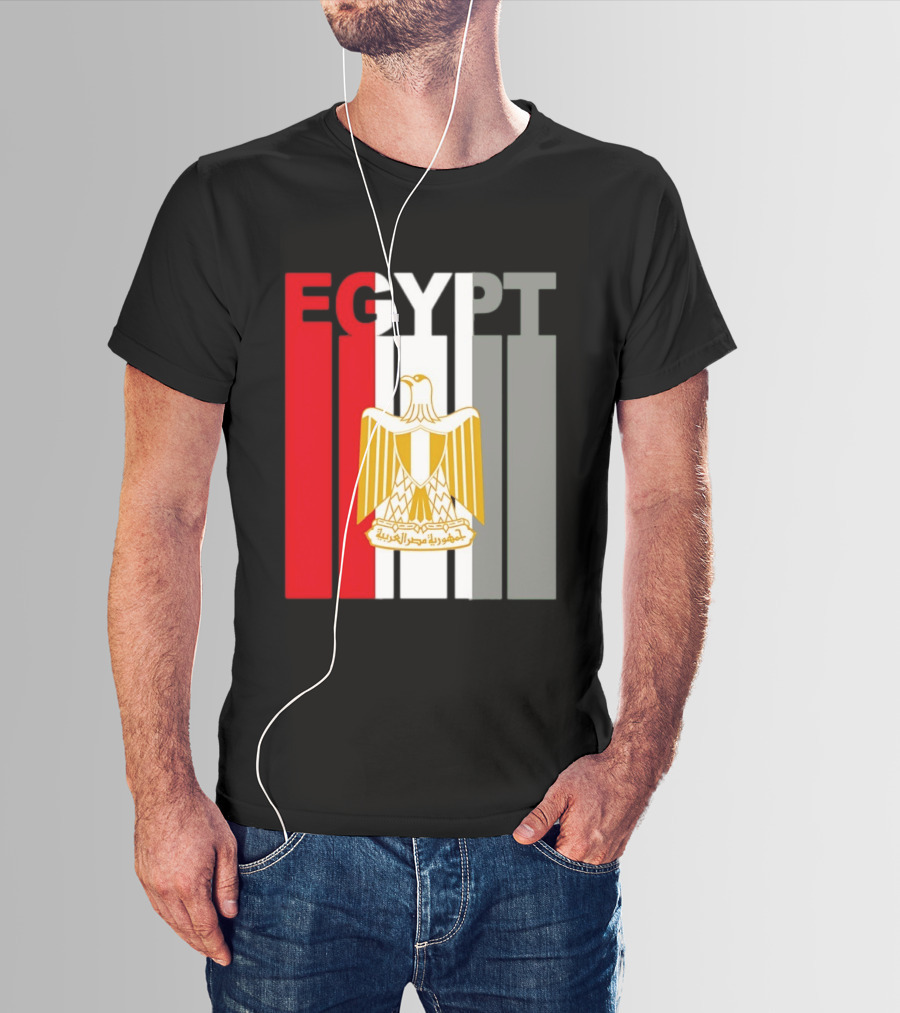 Egypt Flag Colors With Eagle Coat Of Arms T-Shirt