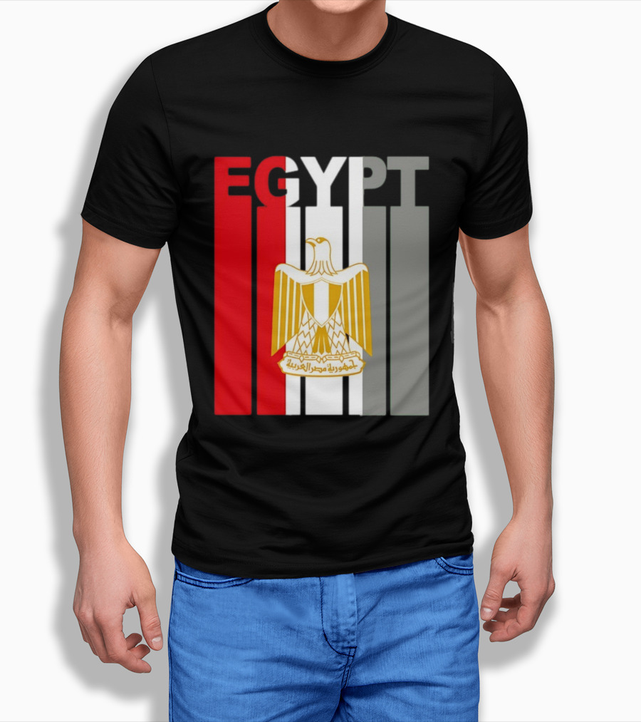 Egypt Flag Colors With Eagle Coat Of Arms T-Shirt