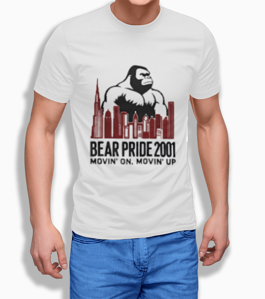 Bear Pride 2001 Movin' On Movin' Up Gorilla Skyline Cityscape T-Shirt