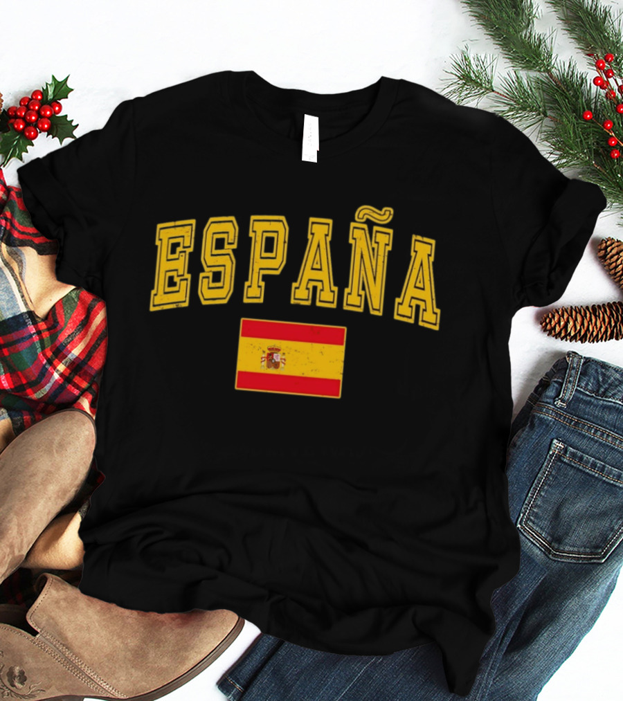 España Text With Spain Flag T-Shirt