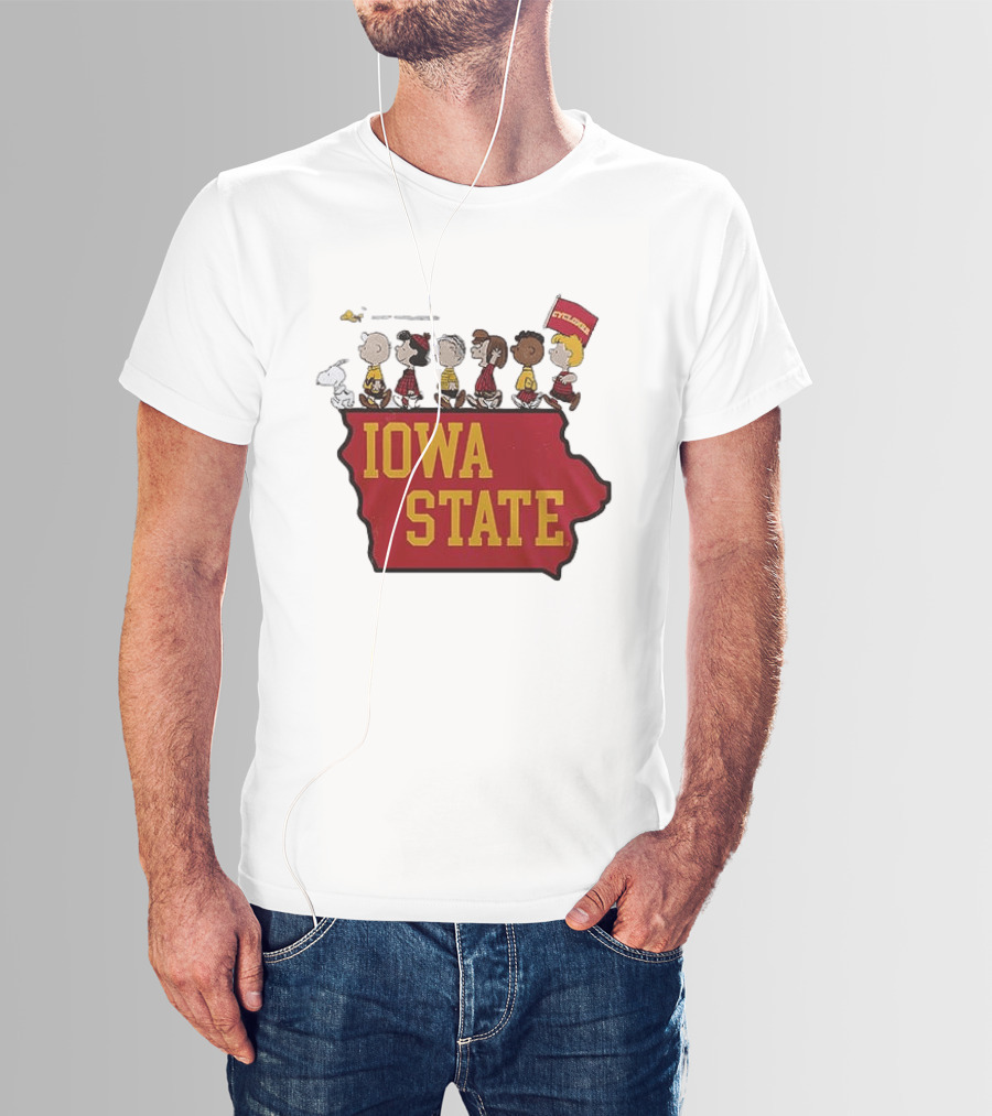 Iowa State Cyclones Peanuts Characters Marching With Snoopy And Friends T-Shirt