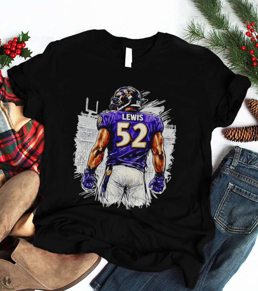 Ray Lewis Baltimore Ravens 52 Lewis Football Legendary Linebacker Ravens NFL Team T-Shirt