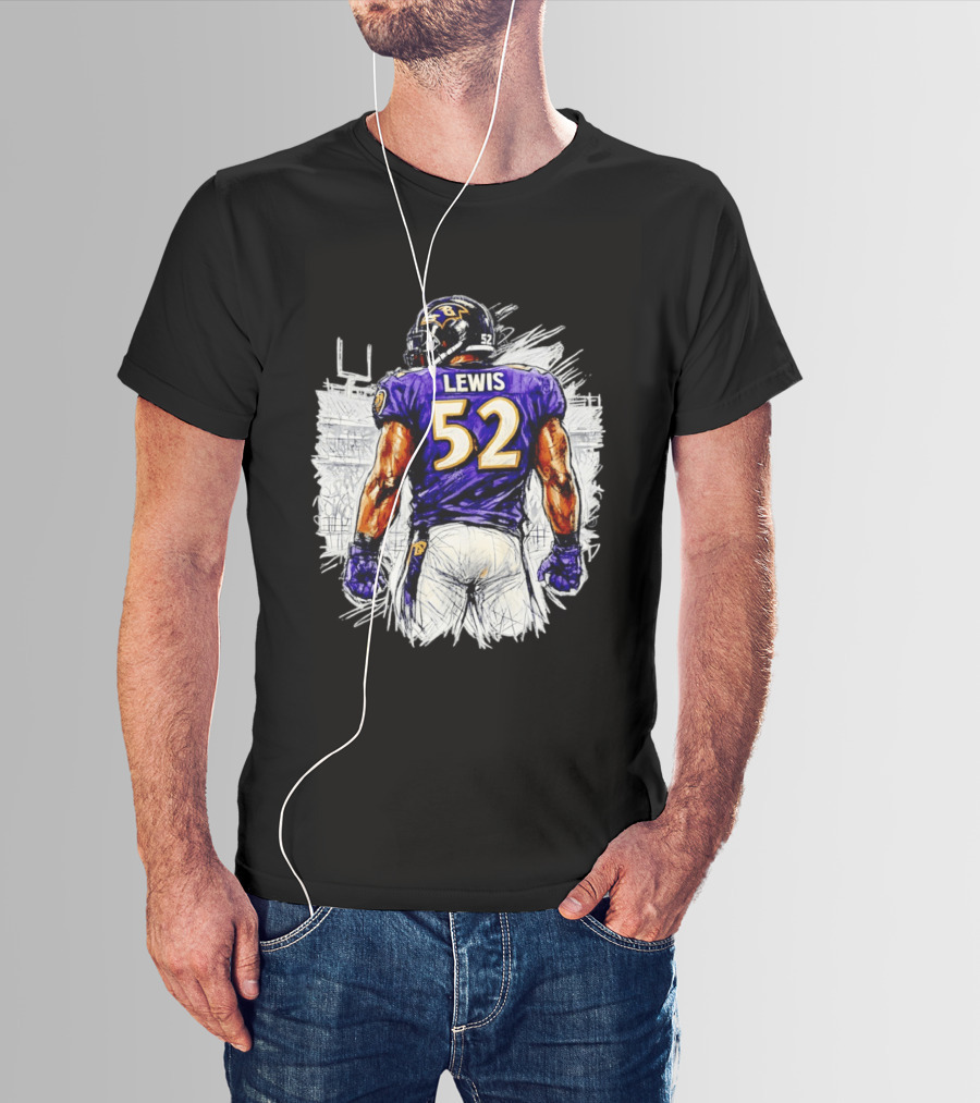 Ray Lewis Baltimore Ravens 52 Lewis Football Legendary Linebacker Ravens NFL Team T-Shirt