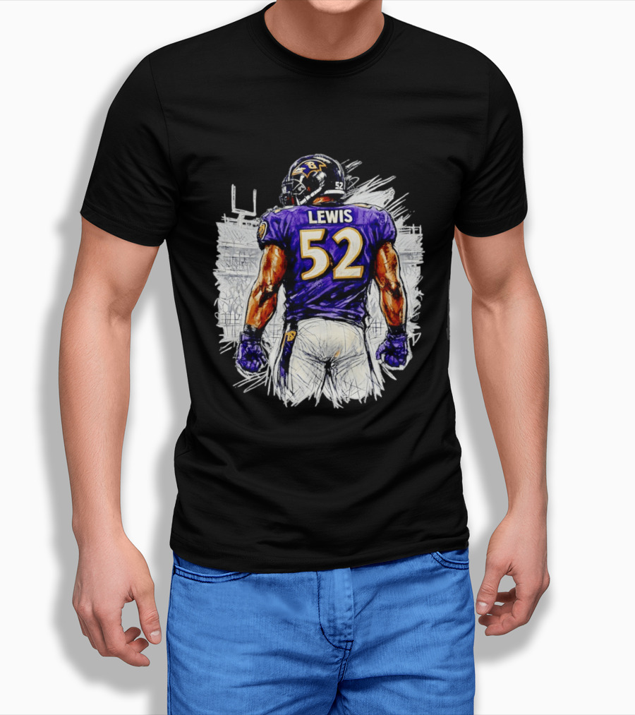 Ray Lewis Baltimore Ravens 52 Lewis Football Legendary Linebacker Ravens NFL Team T-Shirt