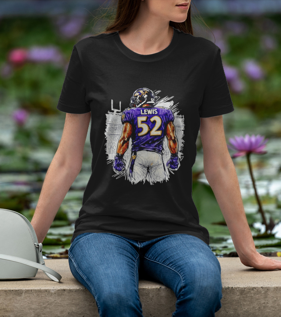 Ray Lewis Baltimore Ravens 52 Lewis Football Legendary Linebacker Ravens NFL Team T-Shirt