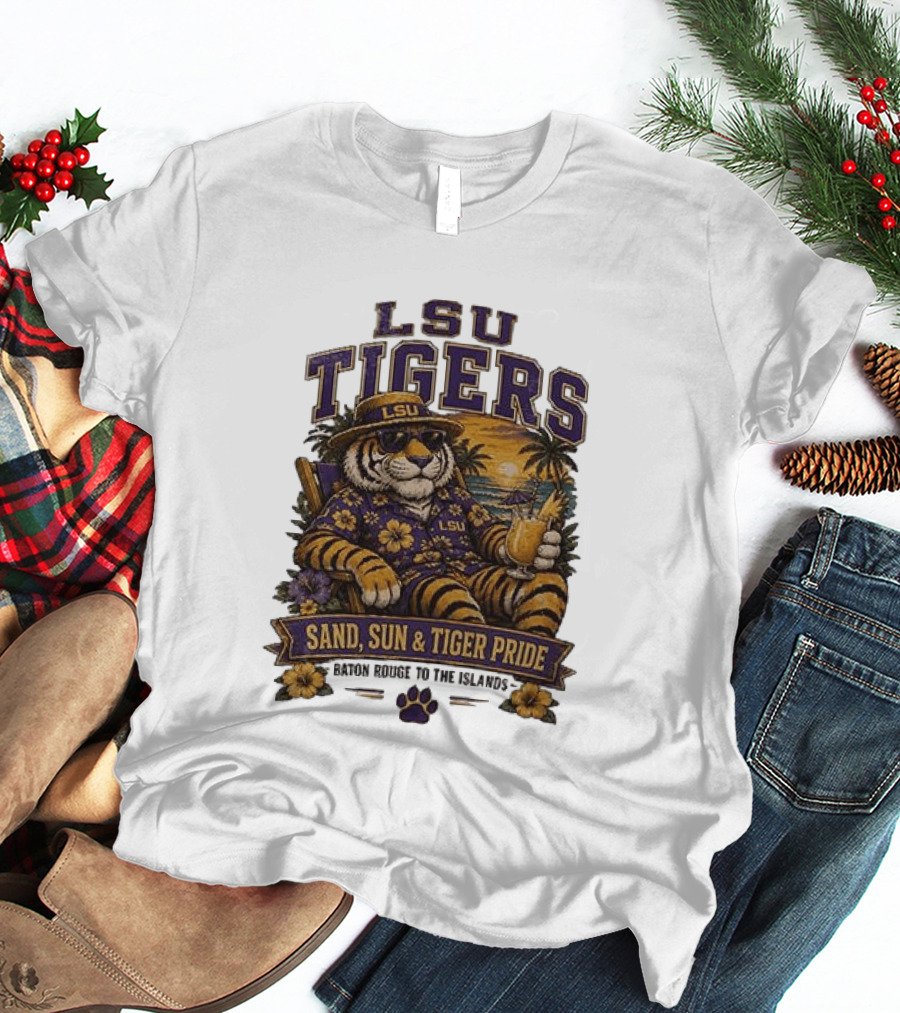 LSU Tigers Sand Sun And Tiger Pride Baton Rouge To The Islands T-Shirt