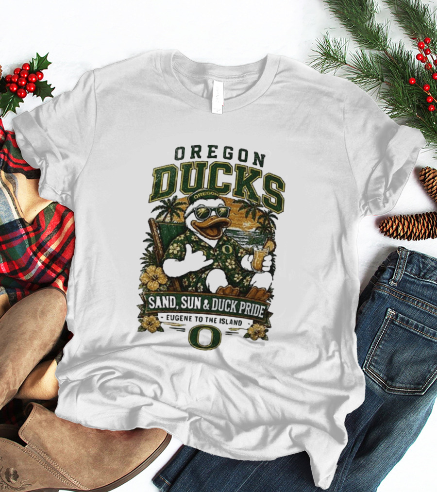 Oregon Ducks Sand Sun Duck Pride Eugene To The Island T-Shirt