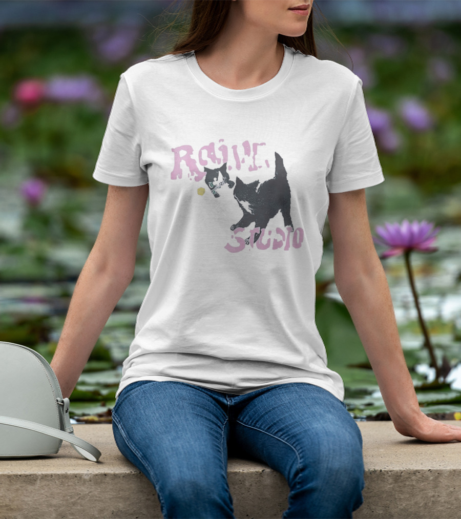Raive Studio Cats Kitten Playful Black Cat T-Shirt