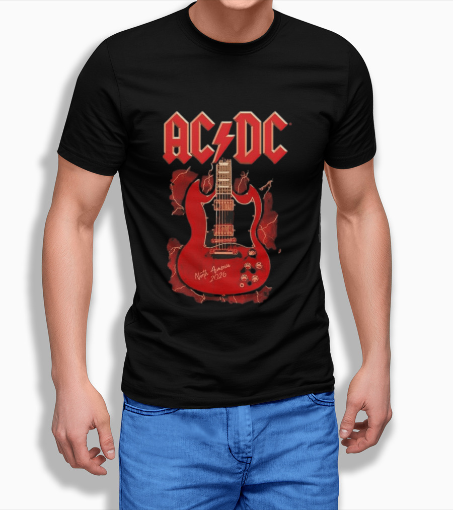 ACDC PWR Up Tour 2026 North America Angus Guitar Electro T-Shirt