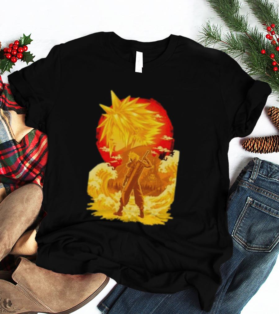 Cloud Strife Final Fantasy VII Shinra Ukiyo E Wave T-Shirt