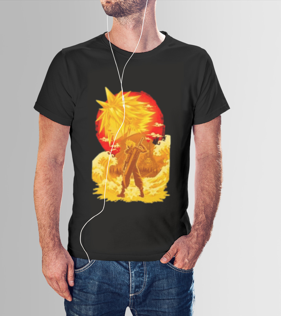 Cloud Strife Final Fantasy VII Shinra Ukiyo E Wave T-Shirt