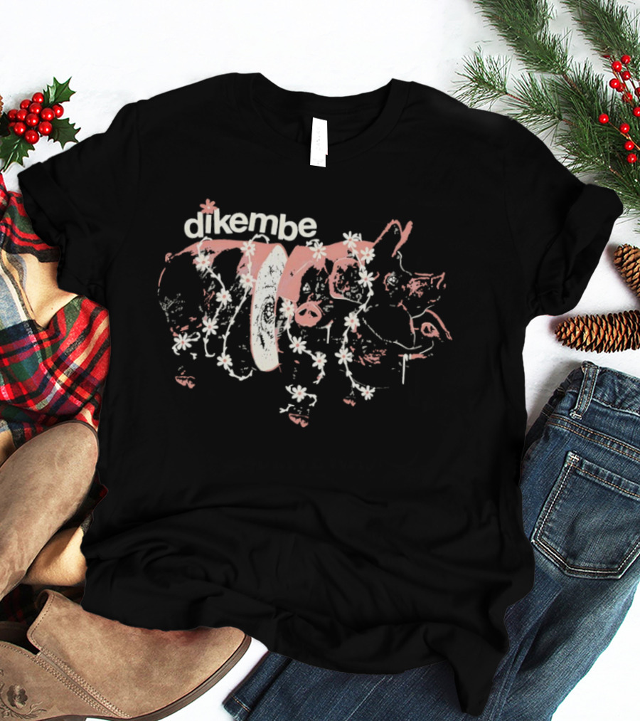 Dikembe Pig Floral Indie Rock Band Aesthetic T-Shirt