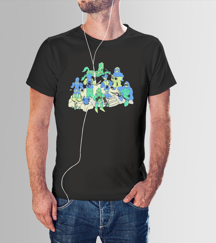 Dungeon Animal Fantasy Knight Warriors Group T-Shirt