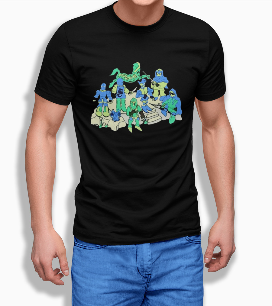 Dungeon Animal Fantasy Knight Warriors Group T-Shirt