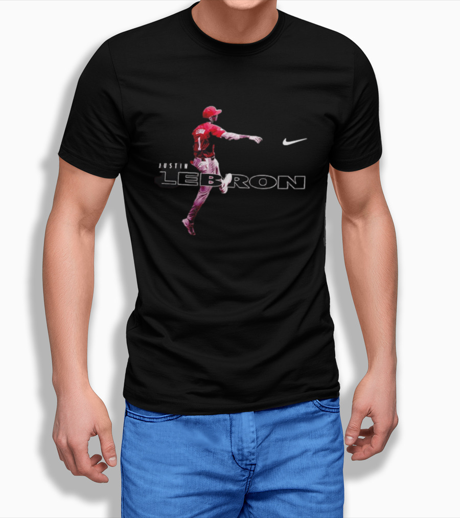 Justin Lebron 1 Baseball Athlete Nike Red Jersey T-Shirt