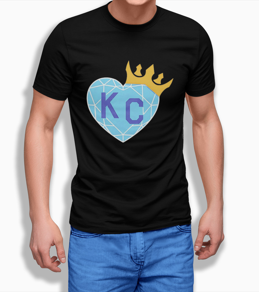 KC Diamond Heart With Golden Crown T-Shirt
