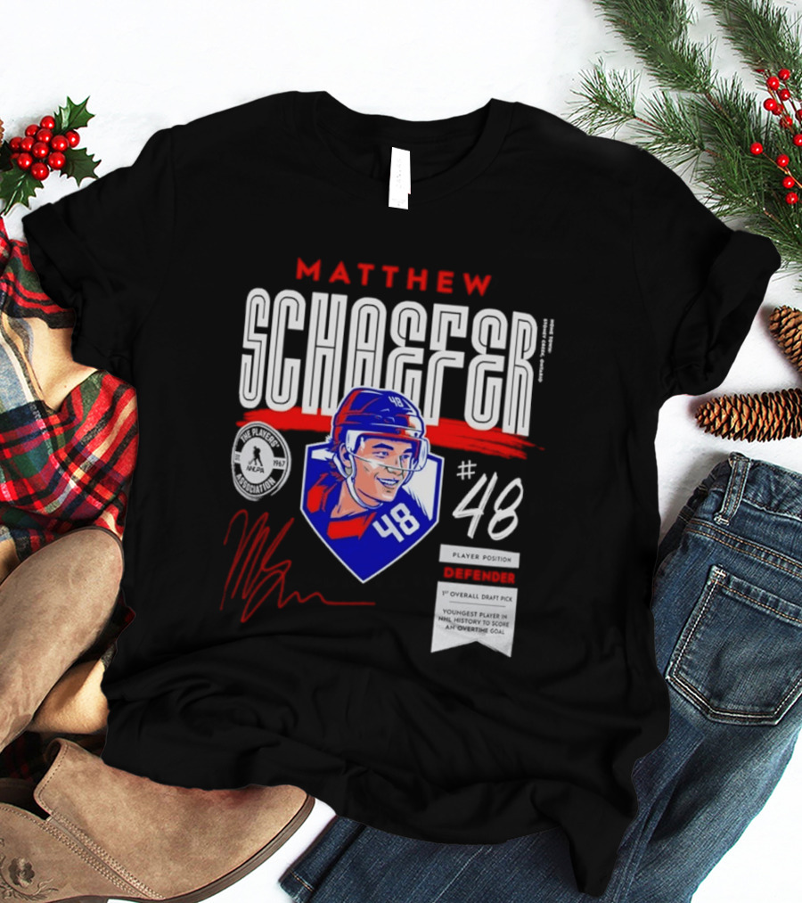 Matthew Schaefer No 48 NHLPA Defender 1st Overall Draft Pick T-Shirt