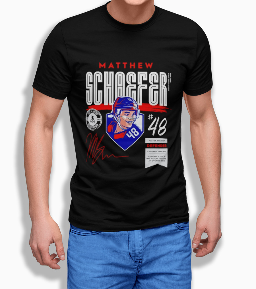 Matthew Schaefer No 48 NHLPA Defender 1st Overall Draft Pick T-Shirt
