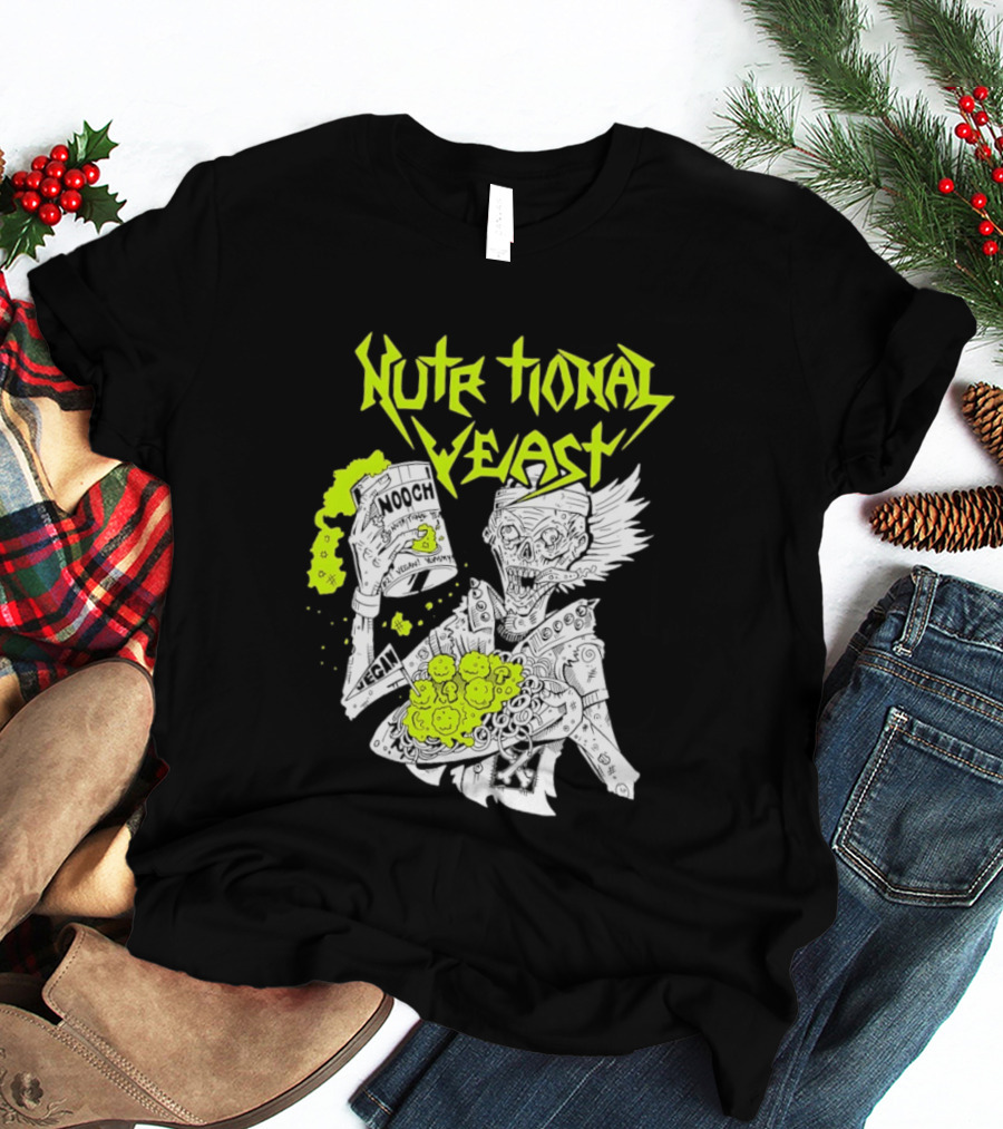 Nutritional Yeast Nooch Vegan Yummy B12 Skeleton T-Shirt