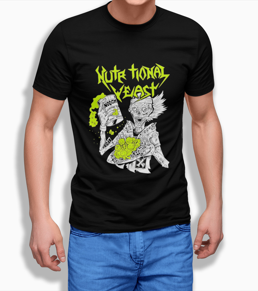 Nutritional Yeast Nooch Vegan Yummy B12 Skeleton T-Shirt