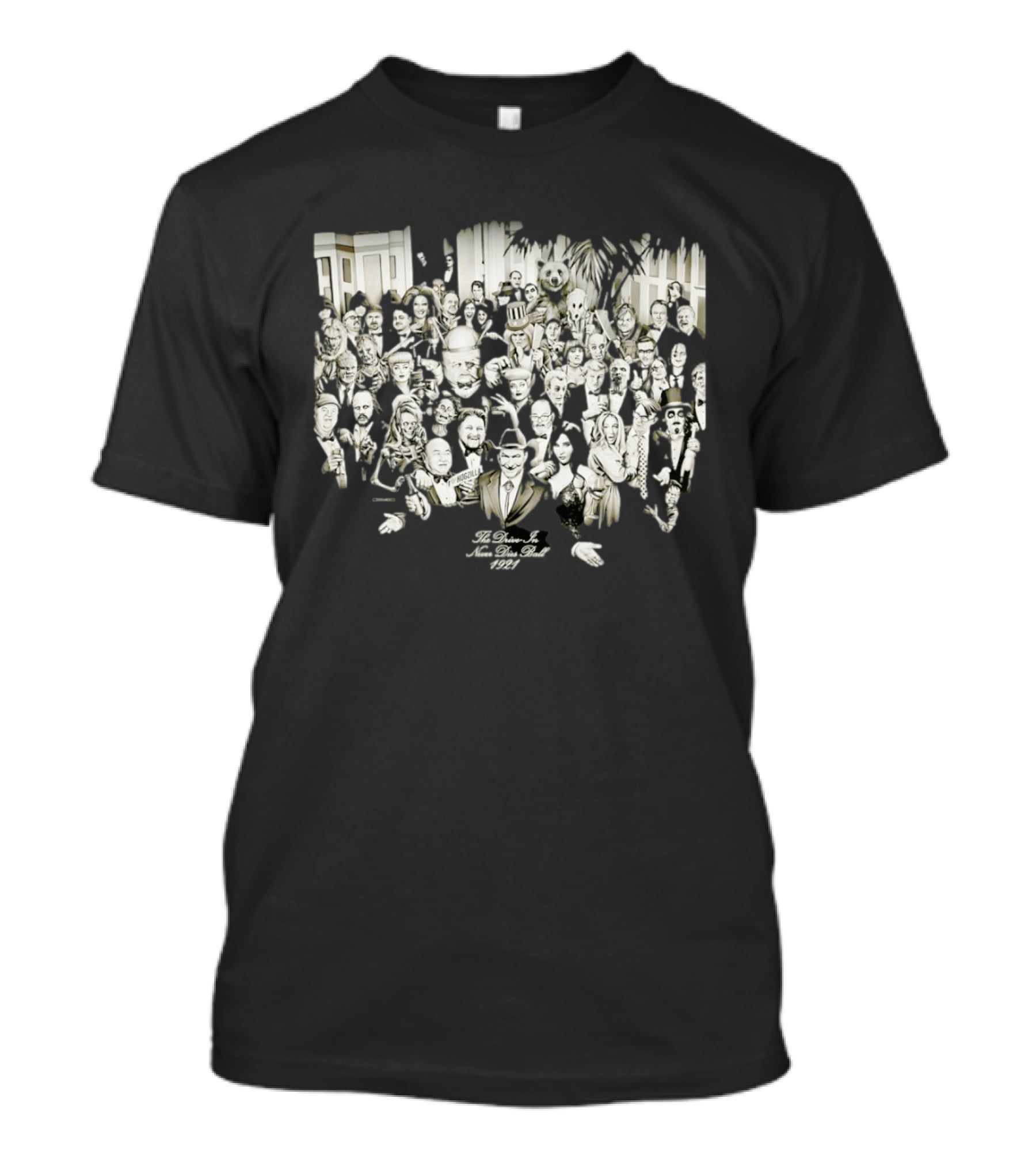 The Drive In Never Dies Ball 1921 Classic Horror Icons And Movie Legends T-Shirt