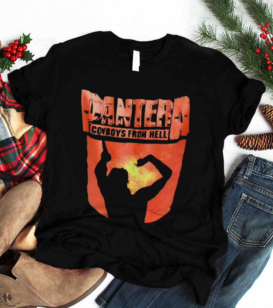 Pantera Cowboys From Hell Heavy Metal Distressed Skull T-Shirt