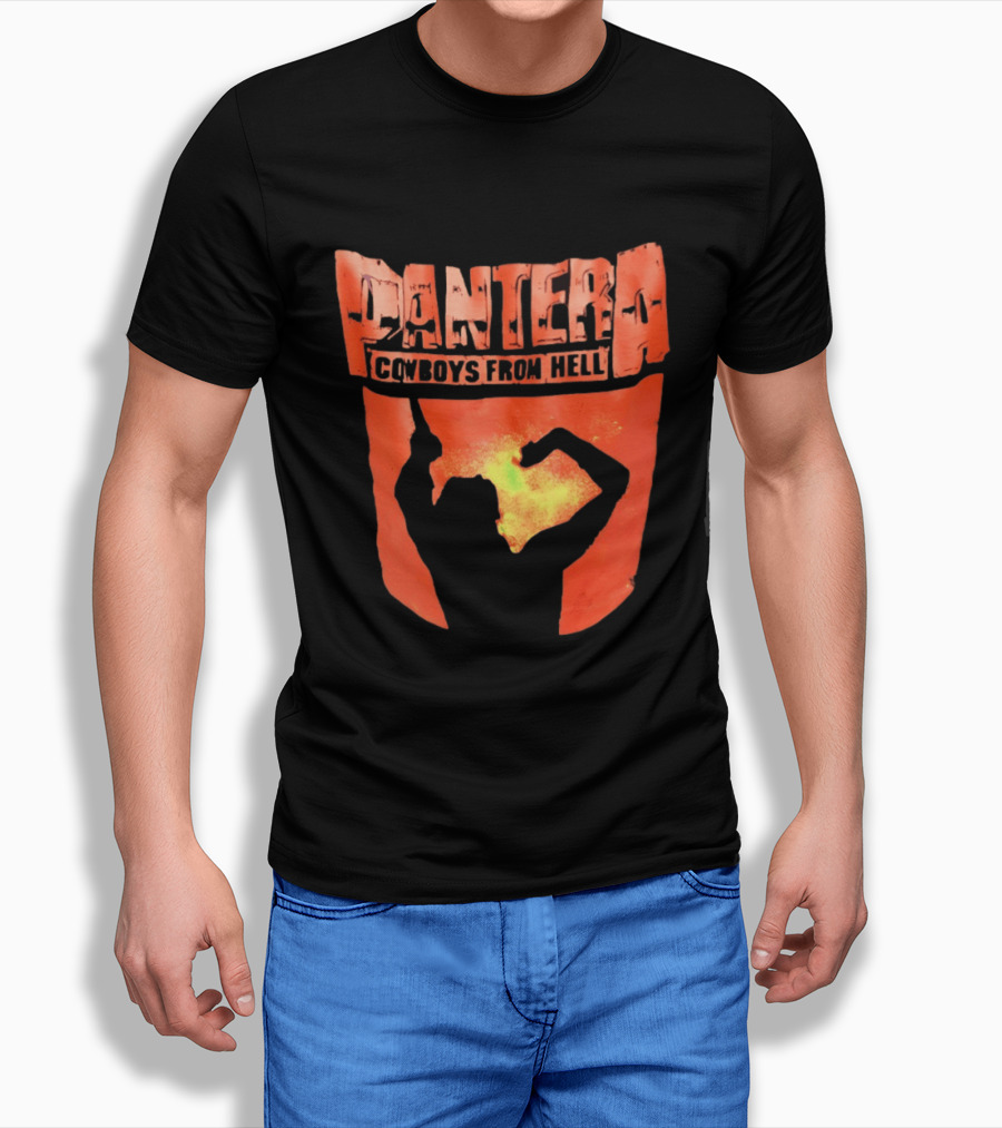 Pantera Cowboys From Hell Heavy Metal Distressed Skull T-Shirt