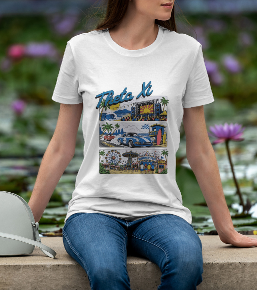 Theta Xi Summer Fest Beach Concert Car Show Ferris Wheel Tickets T-Shirt