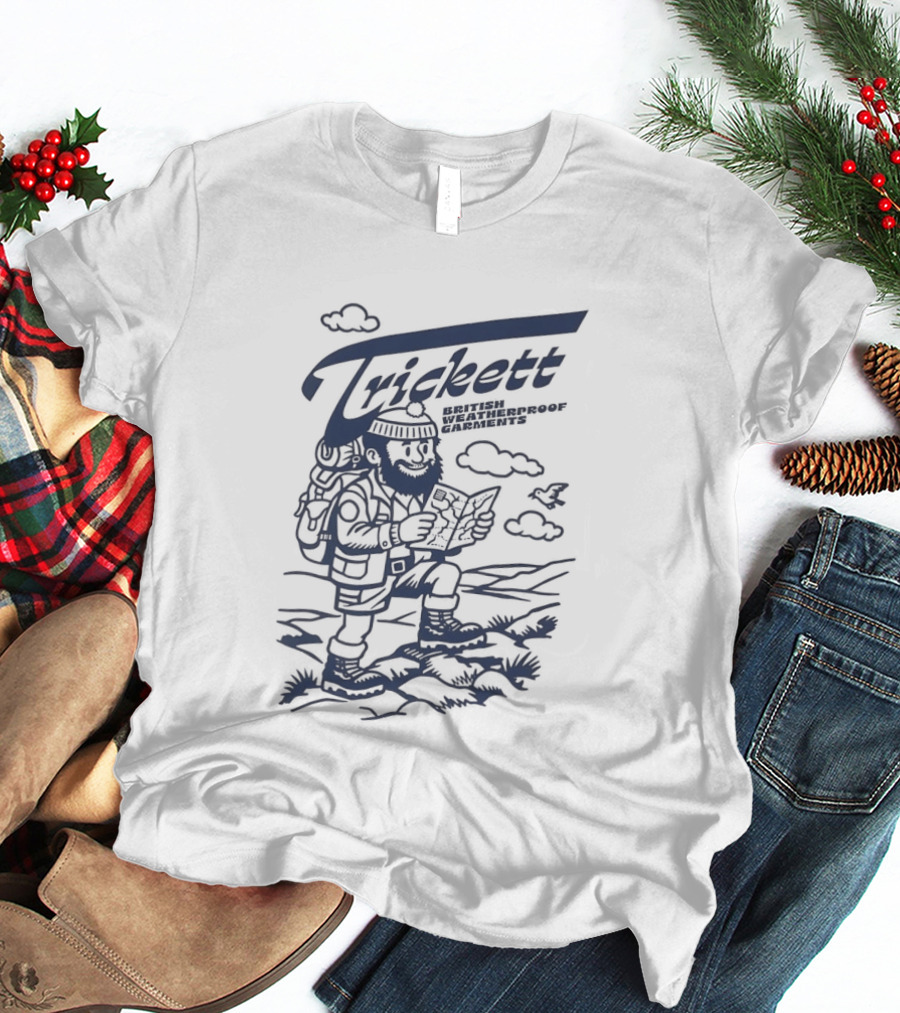 Trickett Hiker In British Landscape With Weatherproof Gear T-Shirt