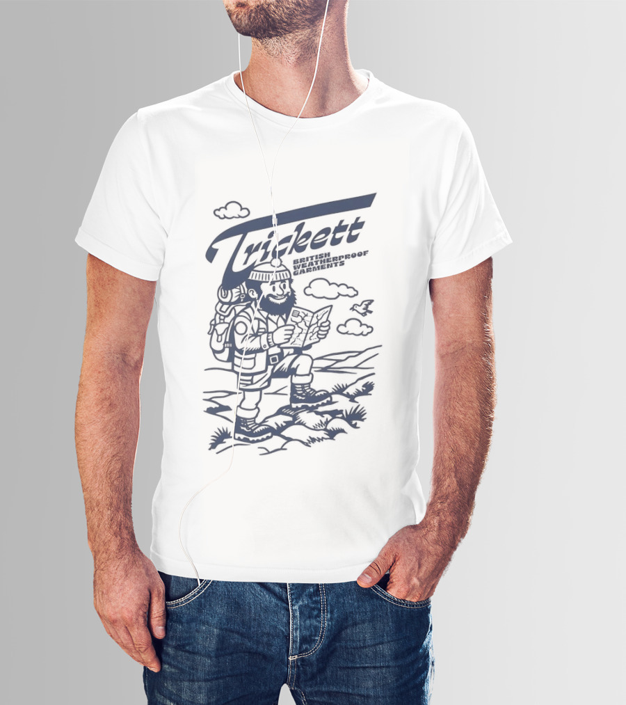 Trickett Hiker In British Landscape With Weatherproof Gear T-Shirt