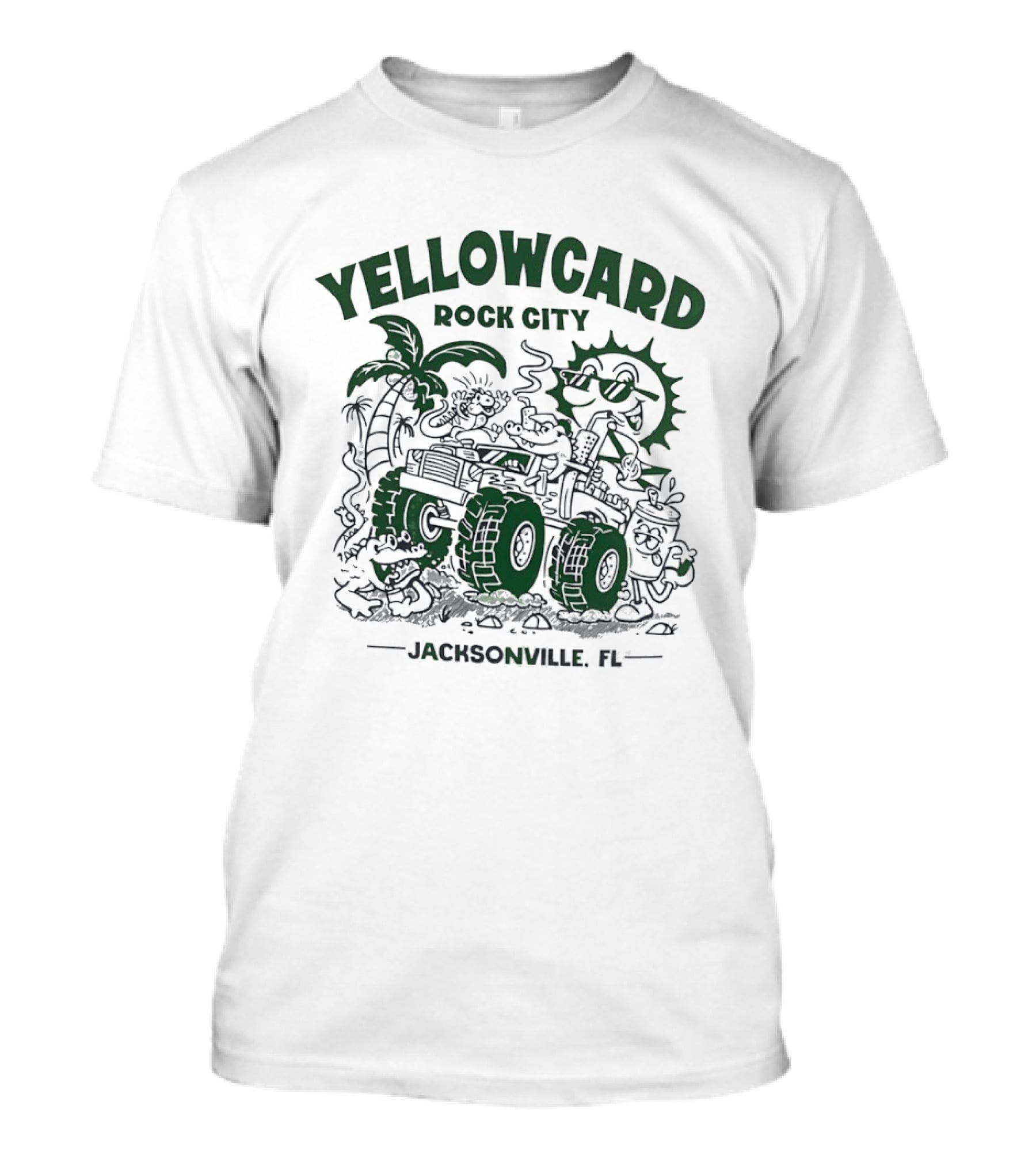 Yellowcard Rock City Jacksonville FL Tropical Adventure Monster Truck T-Shirt