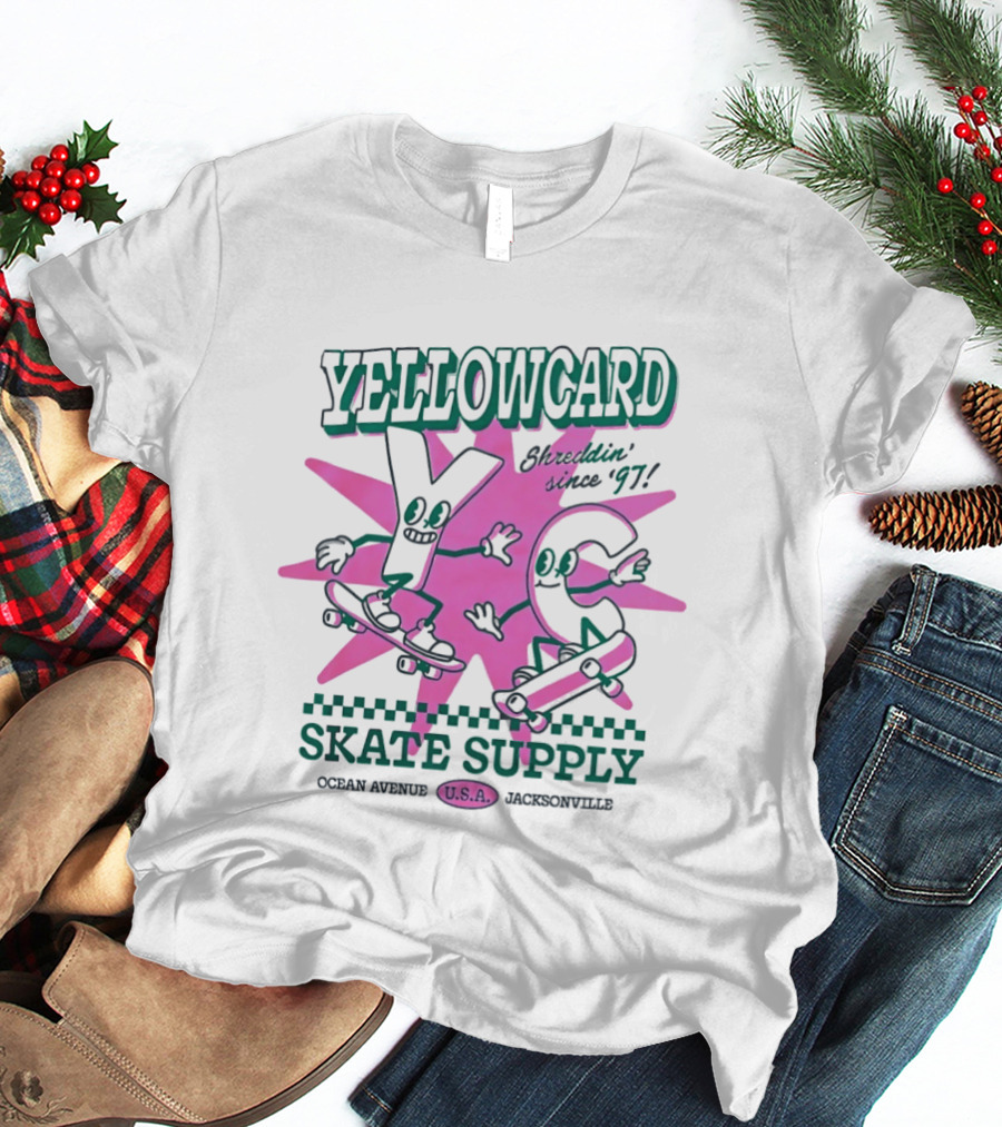 Yellowcard Skatin' Since 97 Ocean Avenue Jacksonville U.S.A. Skate Supply T-Shirt