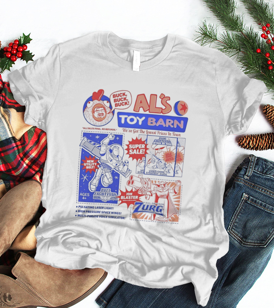 Al's Toy Barn Buzz Lightyear New Utility Belt Emperor Zurg Super Sale T-Shirt